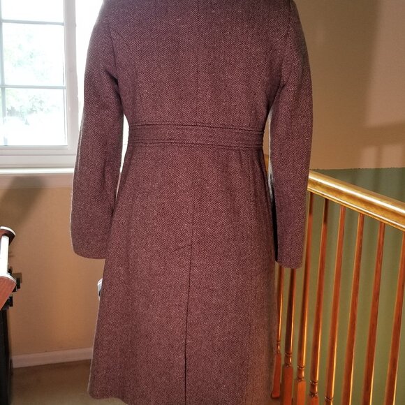 DKNY Brown Wool Blend Coat, sz 6 - Picture 3 of 12